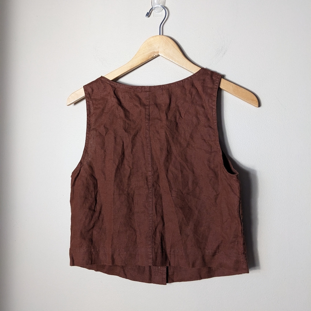 Everlane Brown Button-Front Linen Tank - Picture 7 of 7